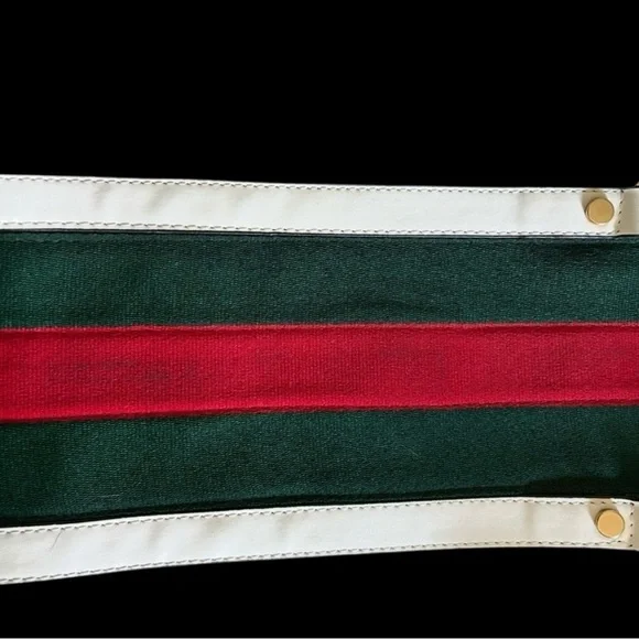 Gucci Beige Monogram Bag with Red and Green Stripe - Picture 6 of 9
